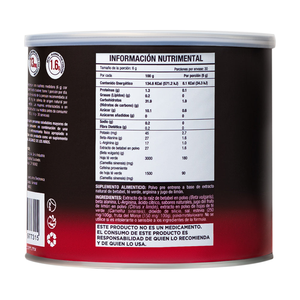 Firenox Pre-Entreno Natural sabor Red Punch 180g