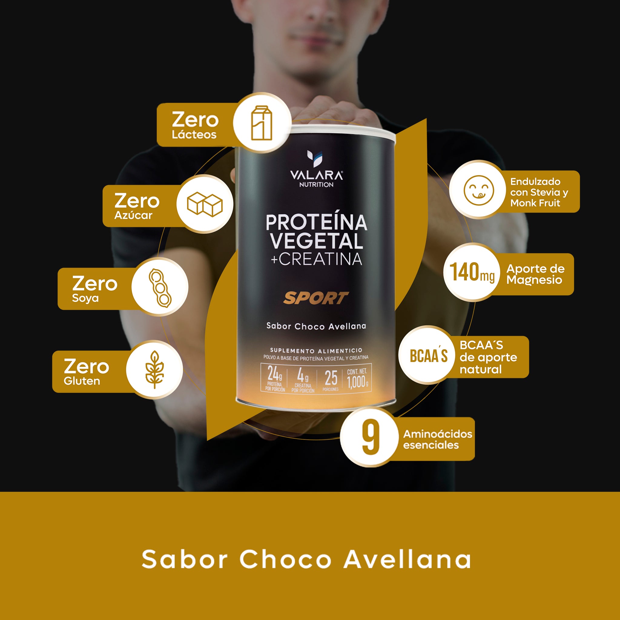 Proteína Sport: Proteína Vegana + Creatina Monohidratada 1 Kg
