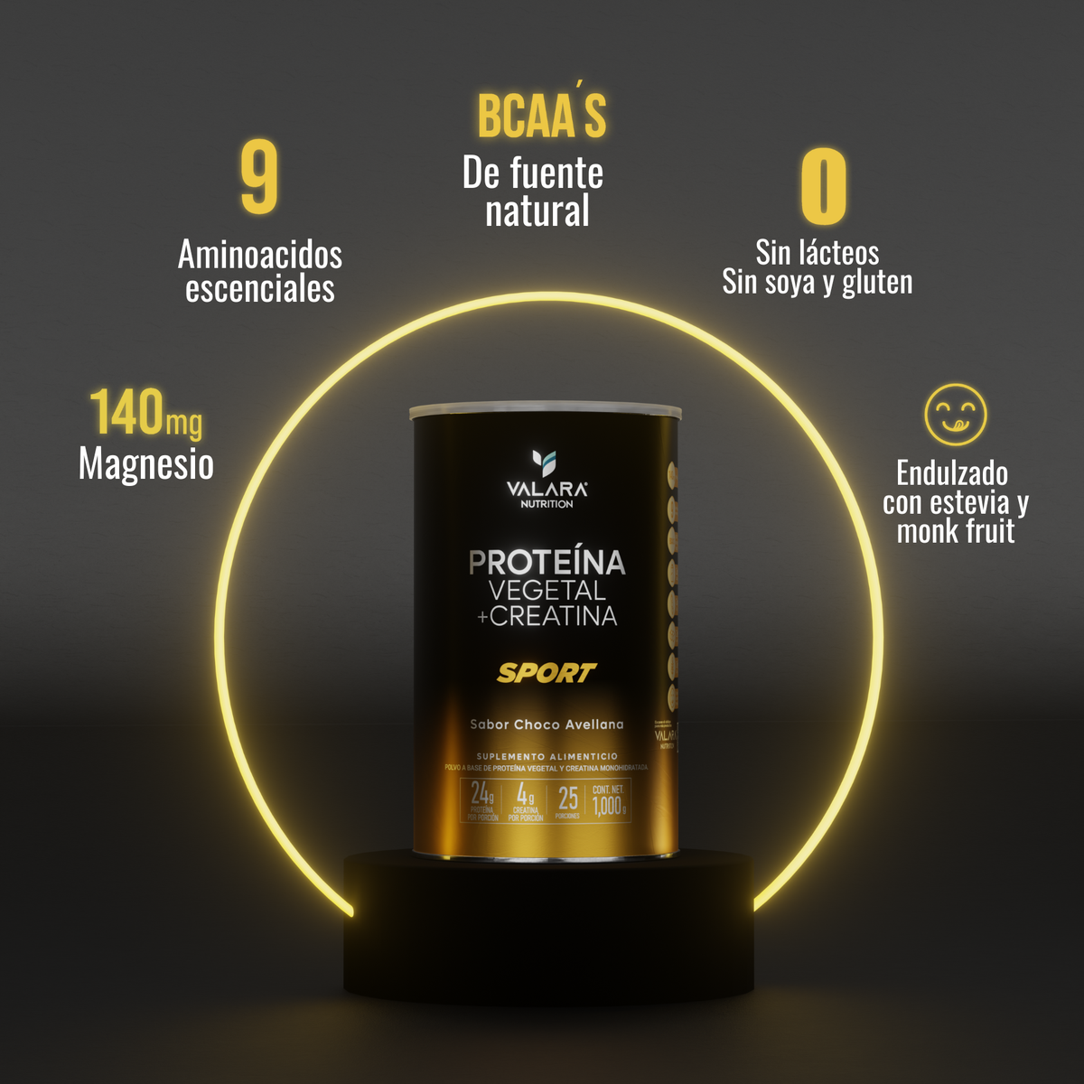Proteína Sport: Proteína Vegana con Creatina Monohidratada y Magnesio -  1 Kg