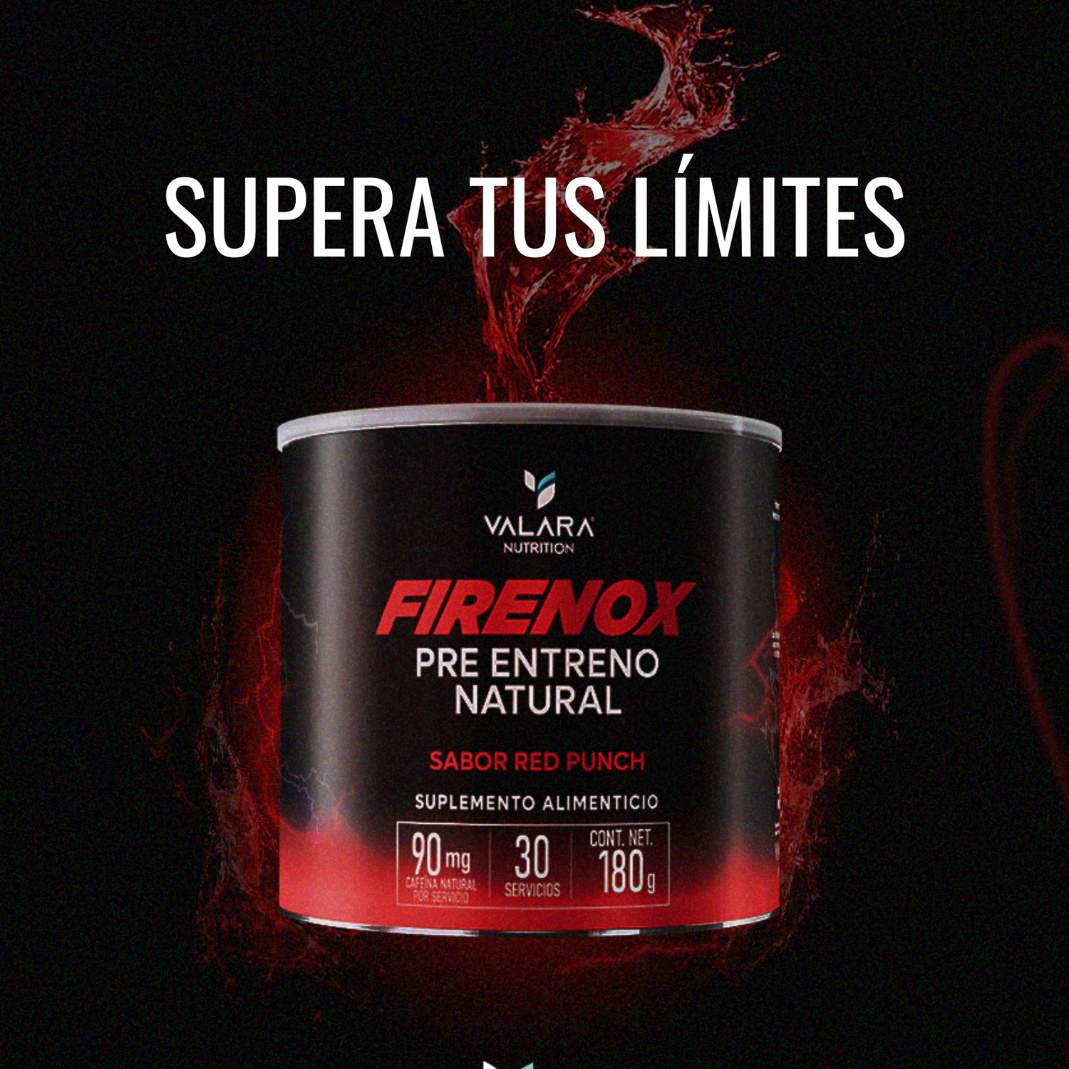 Firenox Pre-Entreno Natural  sabor Red Punch 180g