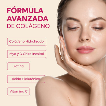 GLOWiN Colágeno Hidrolizado con Myo &amp; D-Chiro Inositol 40:1, Ácido Hialurónico y Biotina – 300g