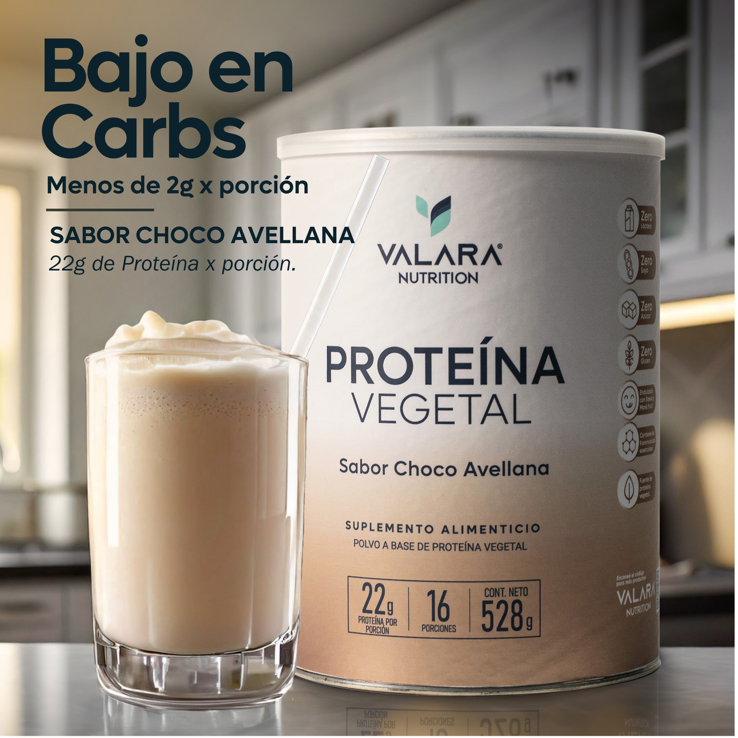 Proteína Vegana sabor Choco Avellana 528g