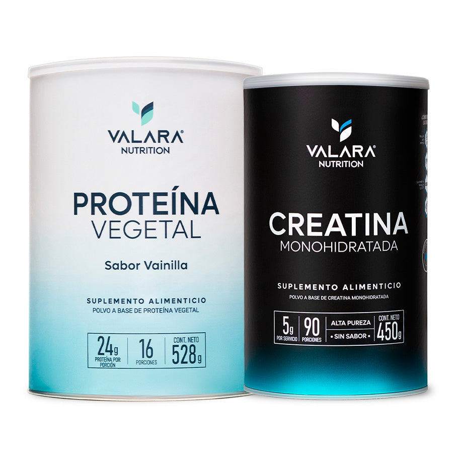 Combo Proteína Vegetal Sabor Vainilla 528gr y Creatina Monohidratada 450gr