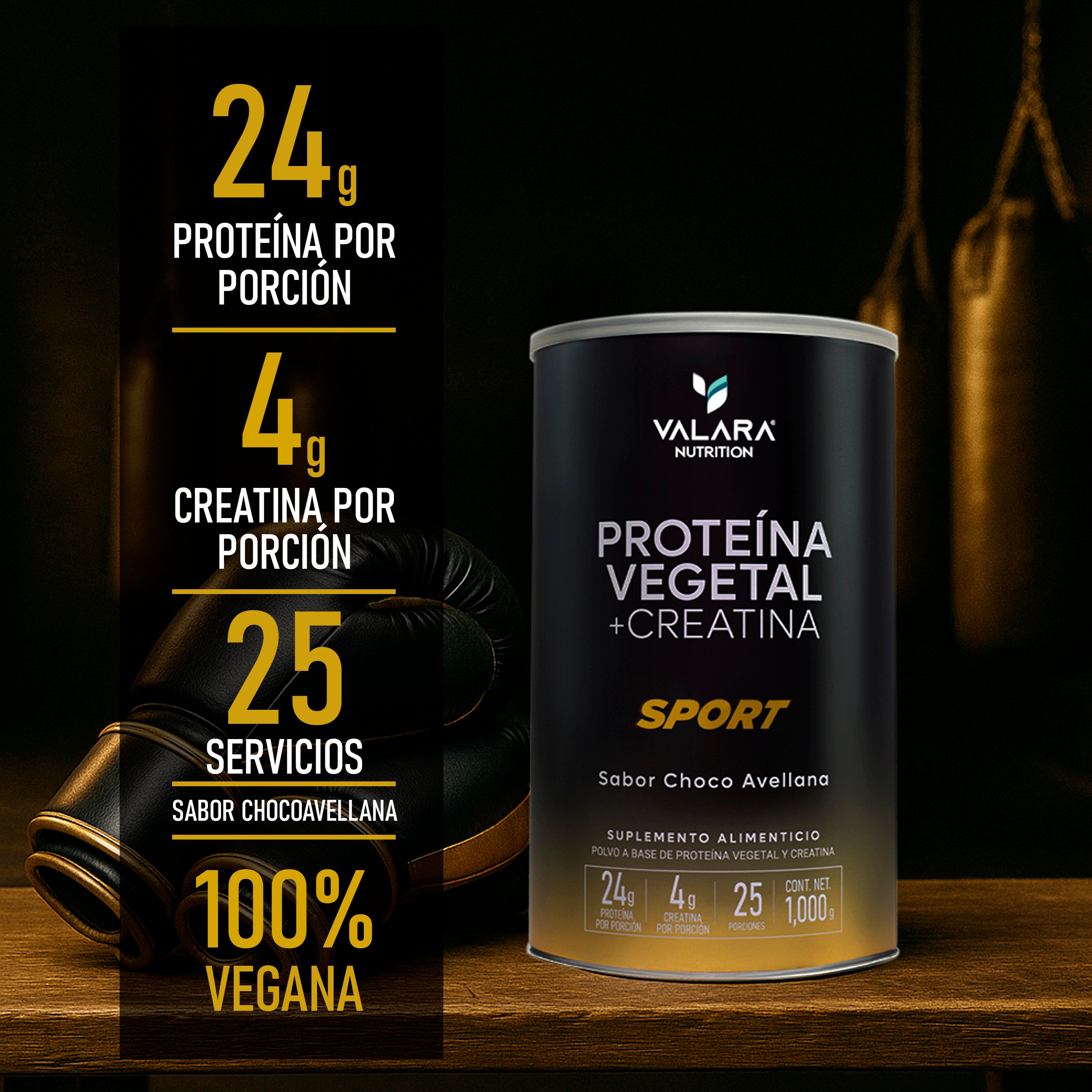 Proteína Sport: Proteína Vegana + Creatina Monohidratada 1 Kg